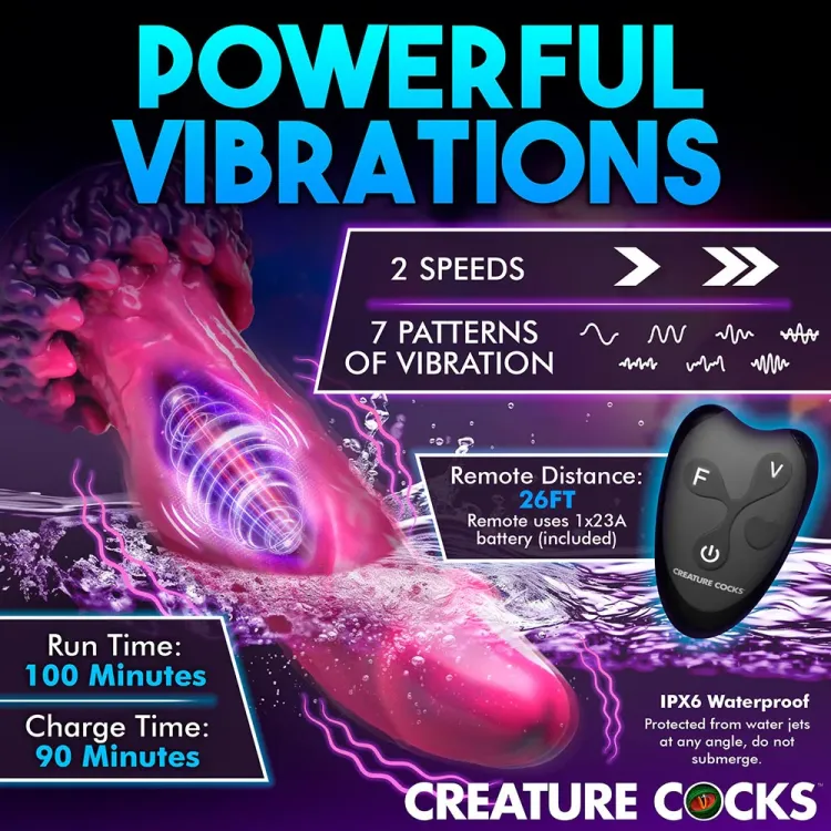 8.75 in. "Xenox" Alien Wasp Vibrating Fantasy Dildo with Remote 8.75 in. "Xenox" Alien Wasp Vibrating Fantasy Dildo with Remote