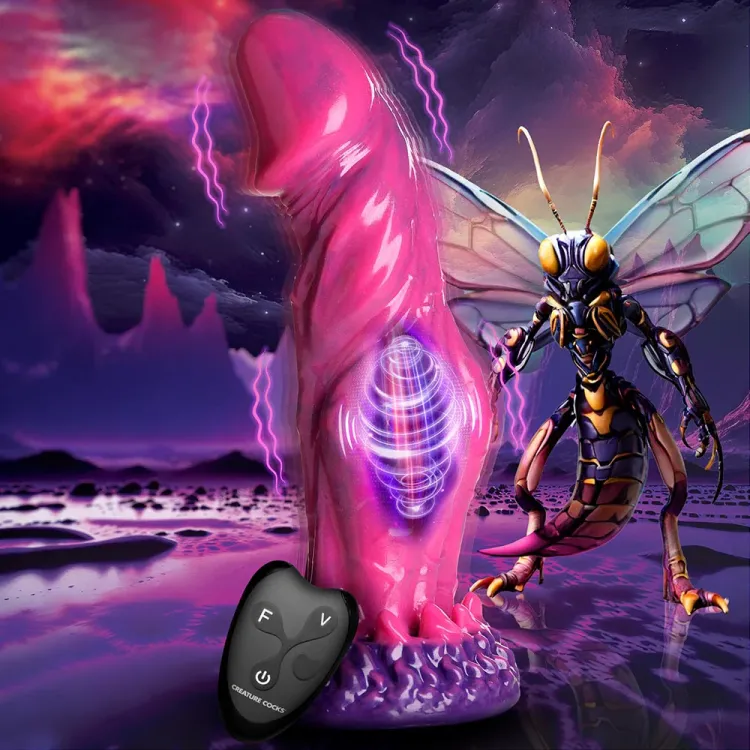 8.75 in. "Xenox" Alien Wasp Vibrating Fantasy Dildo with Remote 8.75 in. "Xenox" Alien Wasp Vibrating Fantasy Dildo with Remote