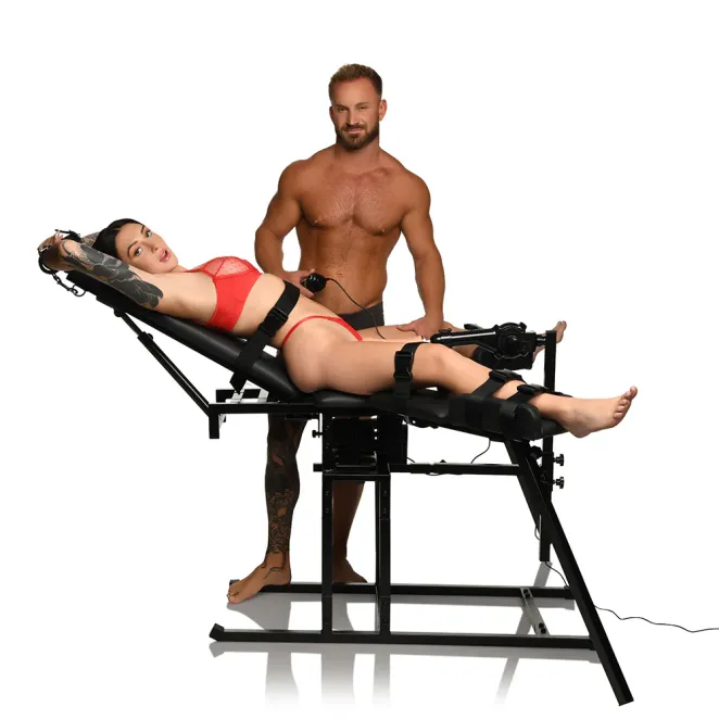 Body Dock Sex Machine & Bondage Chair with Adjustable Thrusting Dildo