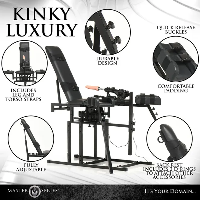 Body Dock Sex Machine & Bondage Chair with Adjustable Thrusting Dildo