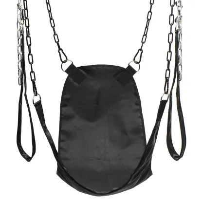 Nylon Sex Sling with Removable Stirrups Black