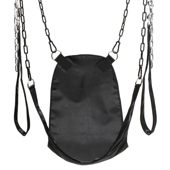 Nylon Sex Sling with Removable Stirrups Black