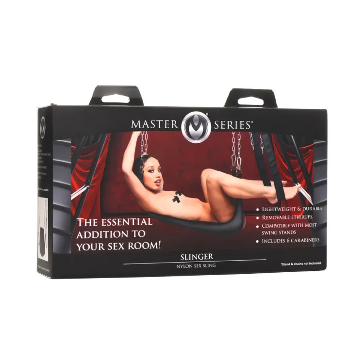 Nylon Sex Sling with Removable Stirrups Black Nylon Sex Sling with Removable Stirrups Black