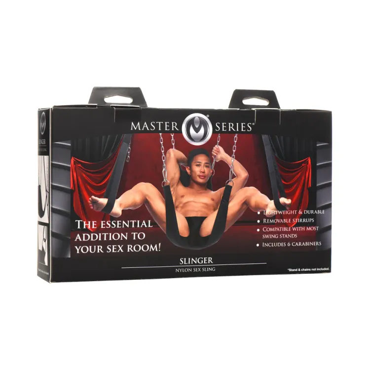 Nylon Sex Sling with Removable Stirrups Black Nylon Sex Sling with Removable Stirrups Black