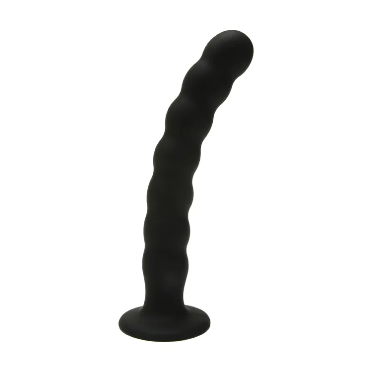 8 in. Ripple G-Spot & P-Spot Peg Dildo Black 8 in. Ripple G-Spot & P-Spot Peg Dildo Black