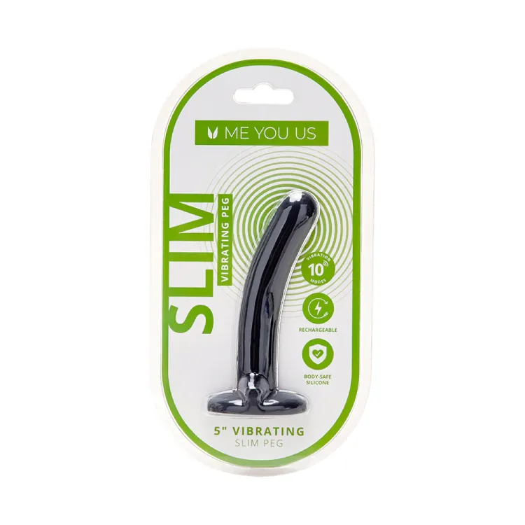 5 in. Vibrating Slim Pegging Dildo Black 5 in. Vibrating Slim Pegging Dildo Black