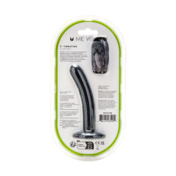 5 in. Vibrating Slim Pegging Dildo Black 5 in. Vibrating Slim Pegging Dildo Black