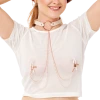 Sportsheets Peaches 'n CreaMe Faux Leather Collar and Nipple Clamps