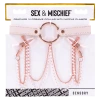 Sportsheets Peaches 'n CreaMe Faux Leather Collar and Nipple Clamps