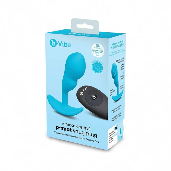 B-Vibe P-Spot Snug Plug Remote Control Silicone Weighted Prostate Plug 3.3 oz