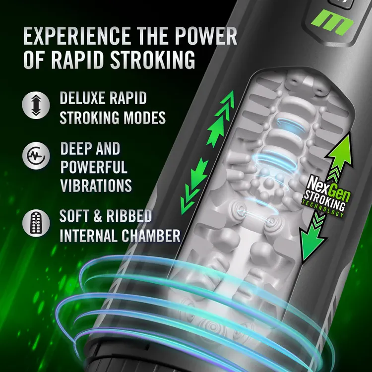 M for Men Master Blaster Suction Vibrating Stroker Black M for Men Master Blaster Suction Vibrating Stroker Black