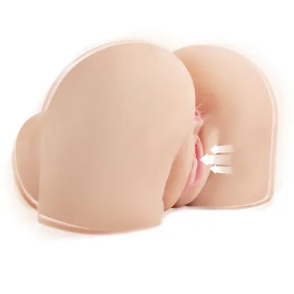 Back That Ass Up Suction Vibrating Pussy & Ass Mega Masturbator Beige