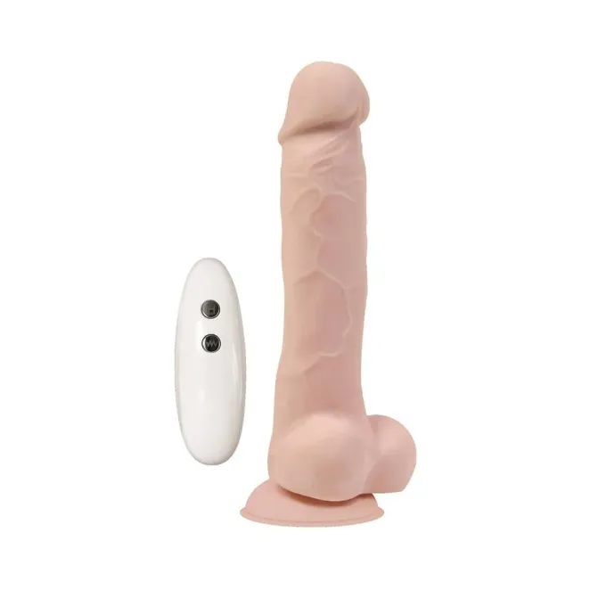 7 Inch Adam's True Feel Realistic Vibrating Remote-Controlled Dildo with Balls