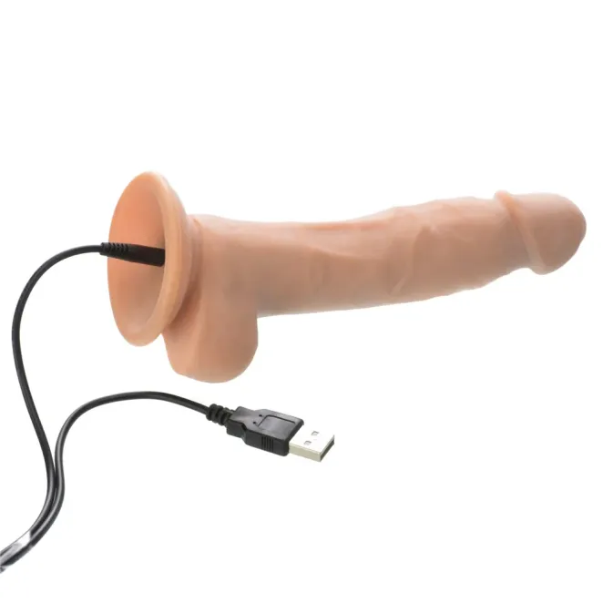7 Inch Adam's True Feel Realistic Vibrating Remote-Controlled Dildo with Balls