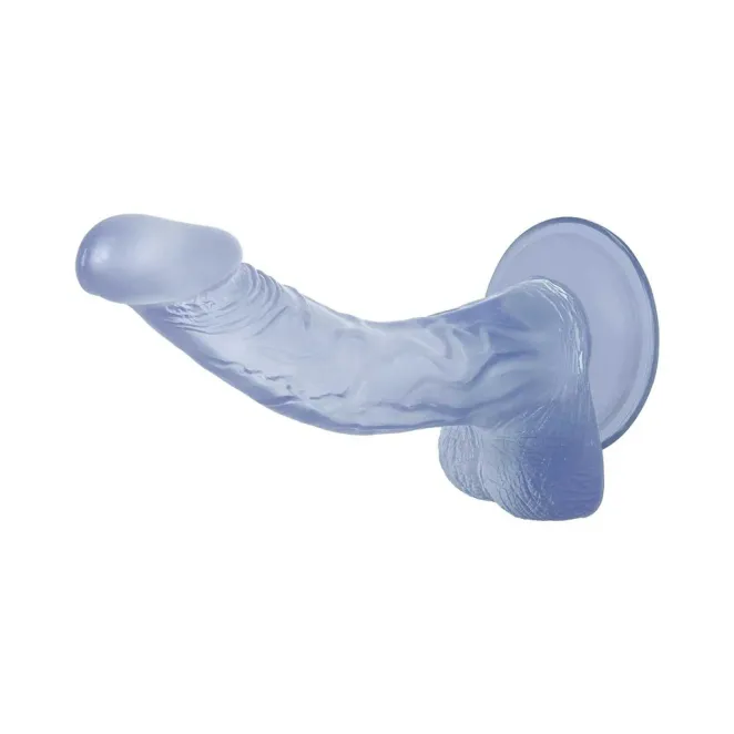 8 Inch Cool Curve Realistic Dildo with Balls Blue