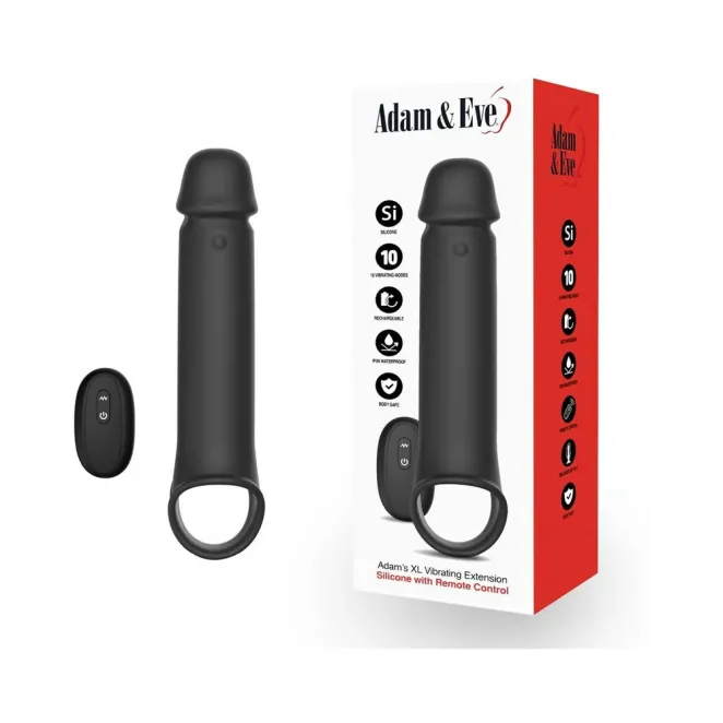Adam's XL Vibrating Penis Extension with Remote Control
