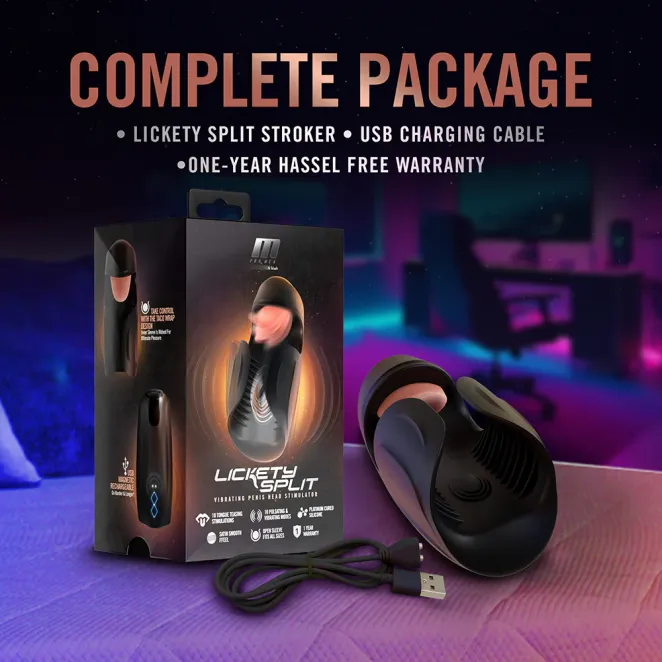 M for Men Lickety Split Vibrating Penis Stimulator Black