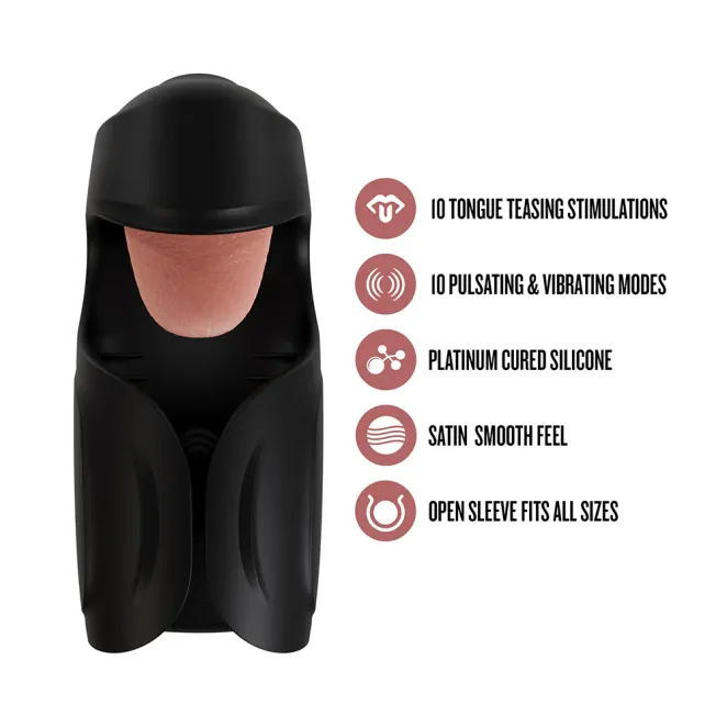 M for Men Lickety Split Vibrating Penis Stimulator Black