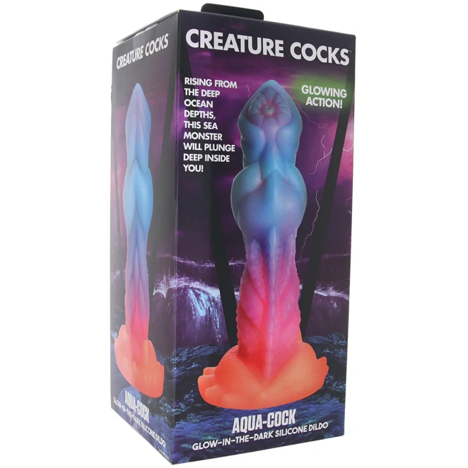 Creature Cocks Aqua-Cock Glow-in-the-Dark Silicone Dildo