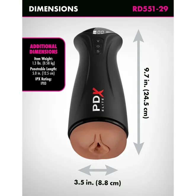 Fuck-Gasm Suction Vibrating Vagina Masturbator Brown