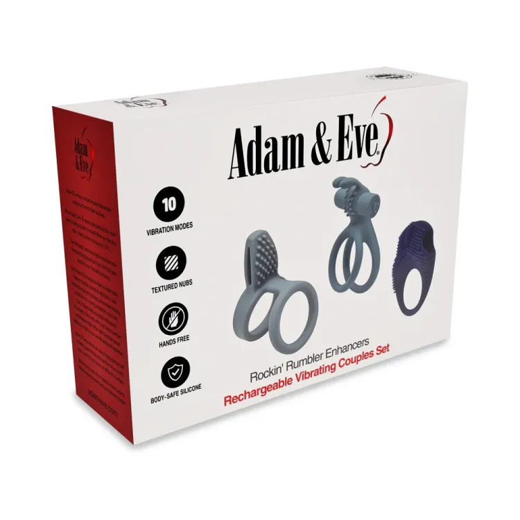 Rockin' Rumbler Enhancers Vibrating Couples Ring Set Rockin' Rumbler Enhancers Vibrating Couples Ring Set