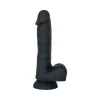 7.8 in. Liquid Silicone Realistic Dildo with Balls Black