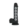 7.8 in. Liquid Silicone Realistic Dildo with Balls Black