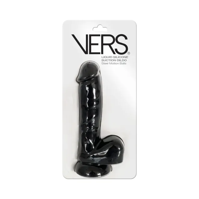 7.5 Inch Liquid Silicone Realistic Dildo with Balls Black