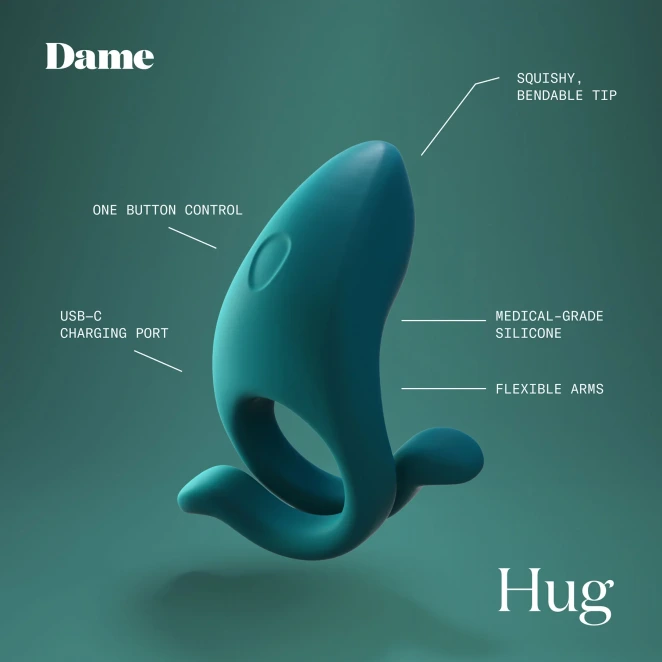 Dame Hug Rechargeable Adjustable Vibrating Couples Ring