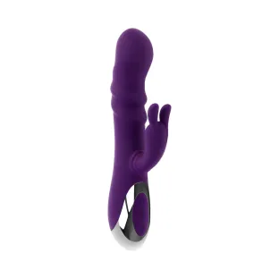 Bunny Punch Silicone Twirling Rabbit Vibrator Purple
