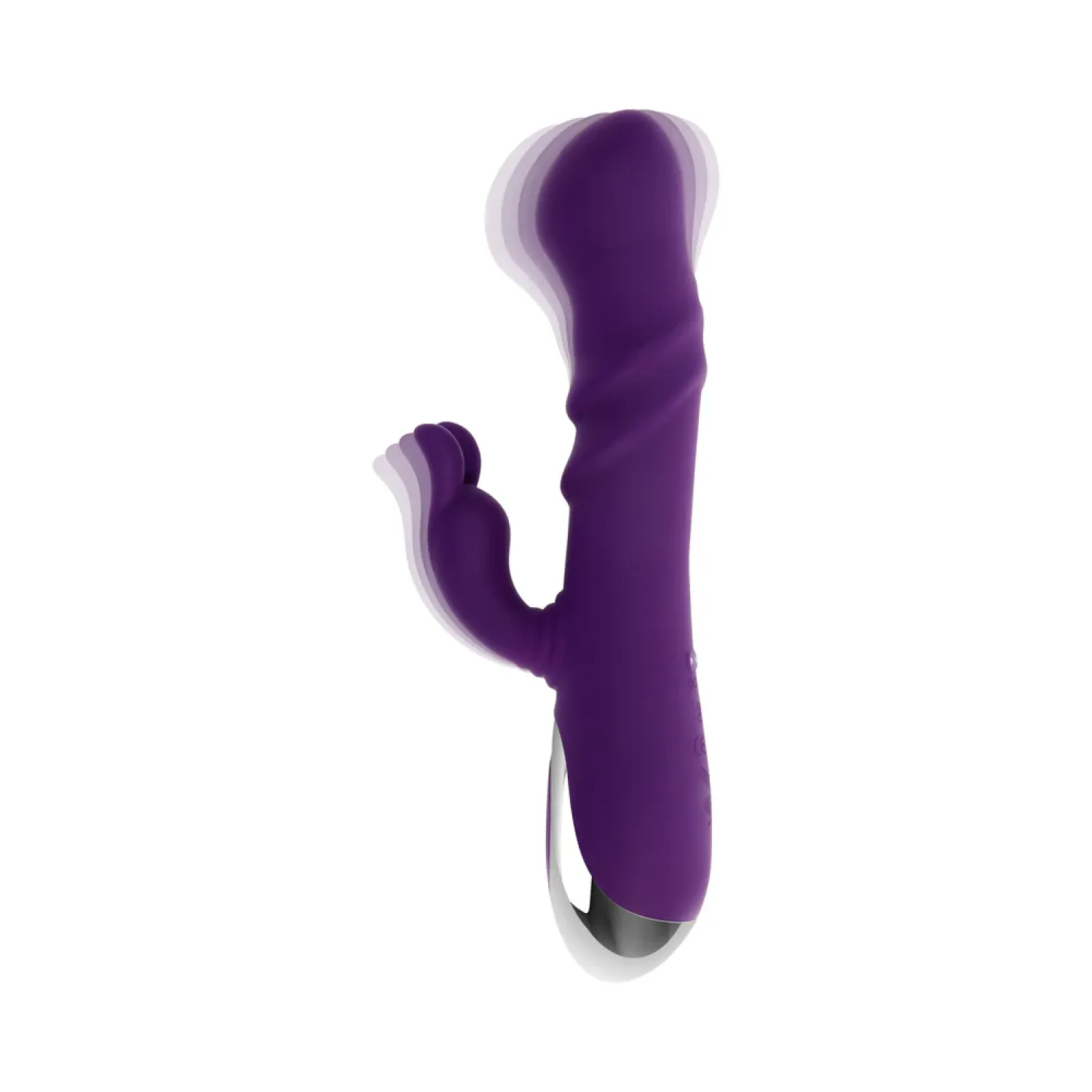 bunny punch silicone twirling rabbit vibrator purple dual stim