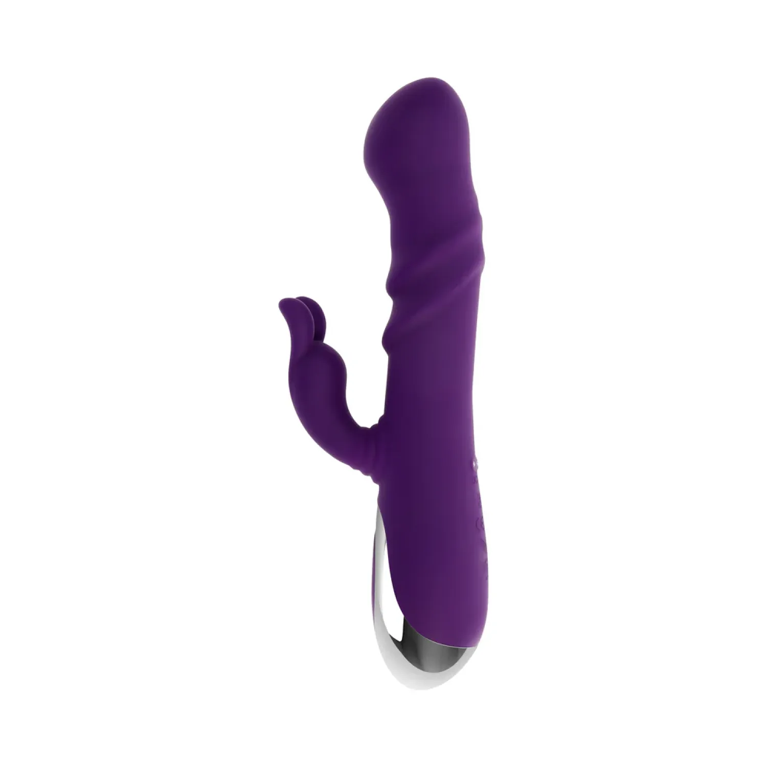 bunny punch silicone twirling rabbit vibrator purple dual stim