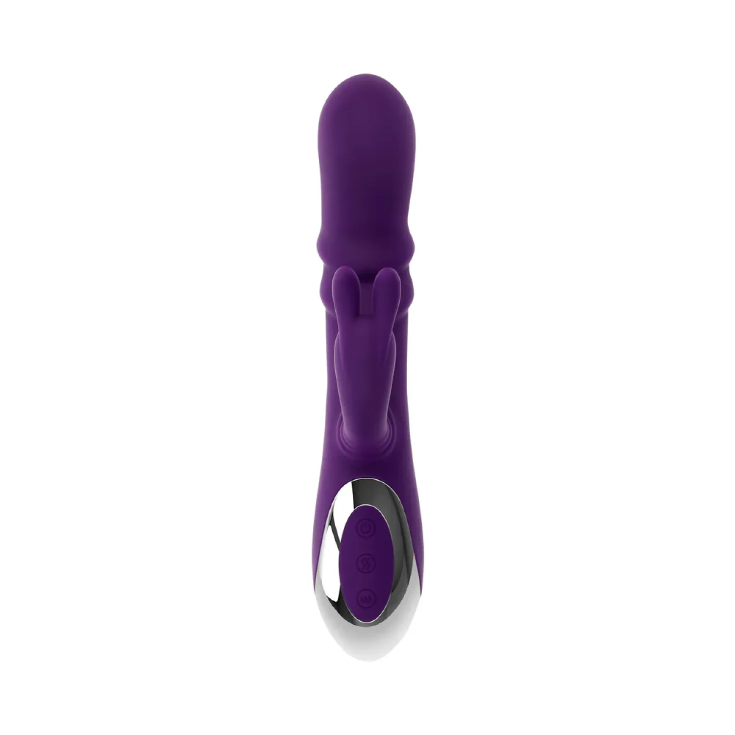bunny punch silicone twirling rabbit vibrator purple dual stim