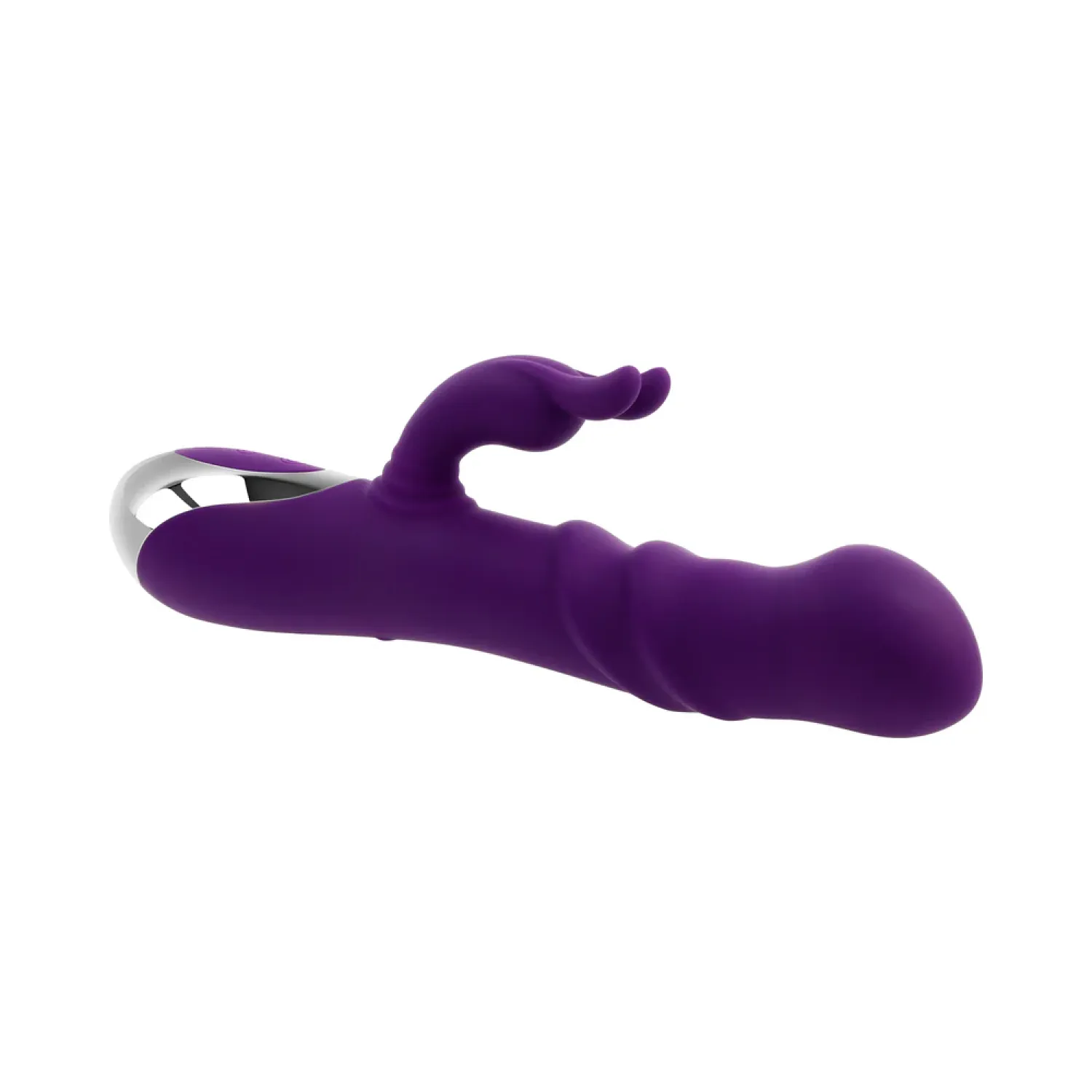 bunny punch silicone twirling rabbit vibrator purple dual stim