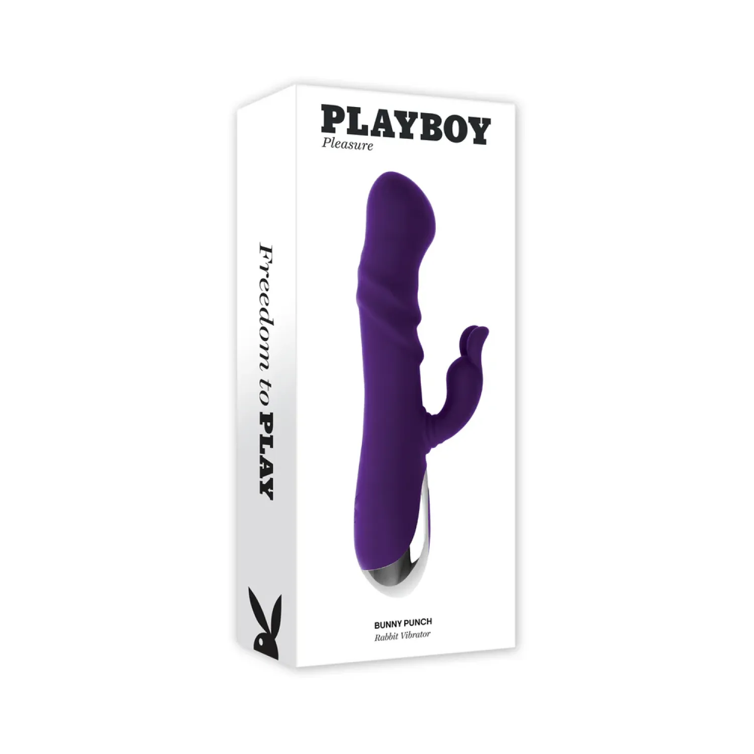 bunny punch silicone twirling rabbit vibrator purple dual stim