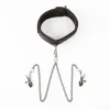 SEI MIO Twin Tweaks Velvet Collar with Nipple Clamps