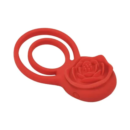 Double Ring Vibrating Rose Couples Cock Ring with Remote