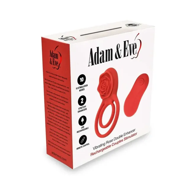 Double Ring Vibrating Rose Couples Cock Ring with Remote