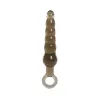 Rippled Anal Teaser Plug with Grip Loop Black