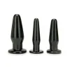 Anal Training Plug Set 3-Piece Black Anal Training Plug Set 3-Piece Black