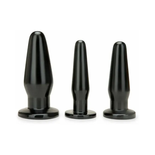 Anal Training Plug Set 3-Piece Black