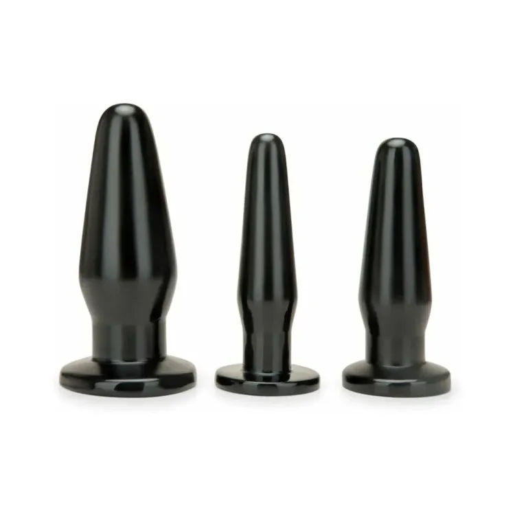 Anal Training Plug Set 3-Piece Black Anal Training Plug Set 3-Piece Black