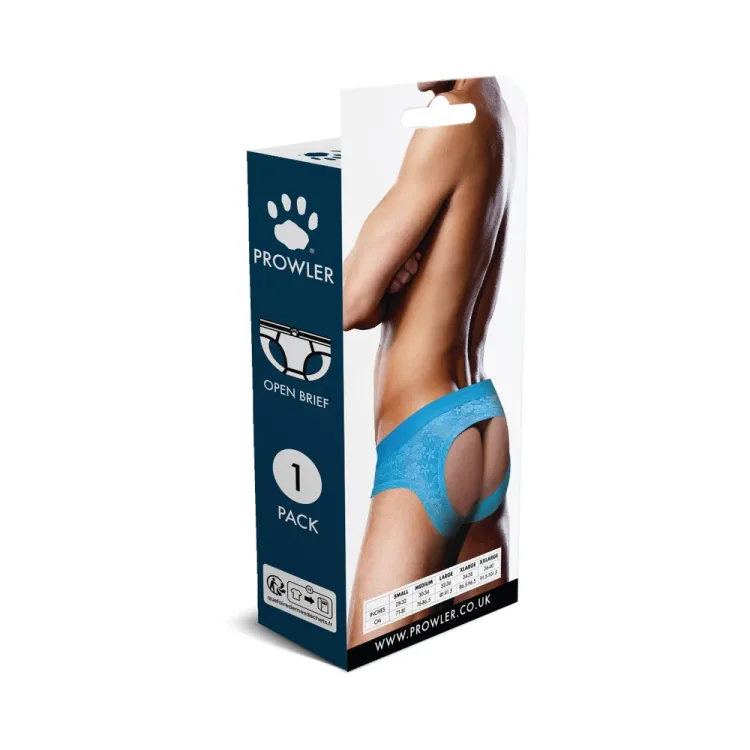 Prowler Lace Open Back Brief Neon Blue Prowler Lace Open Back Brief Neon Blue