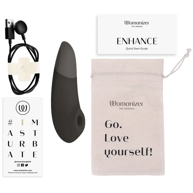 Womanizer Enhance Pleasure Air Clitoral Vibrator Black
