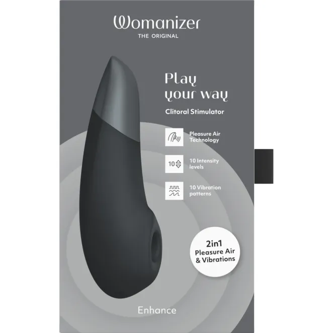 Womanizer Enhance Pleasure Air Clitoral Vibrator Black
