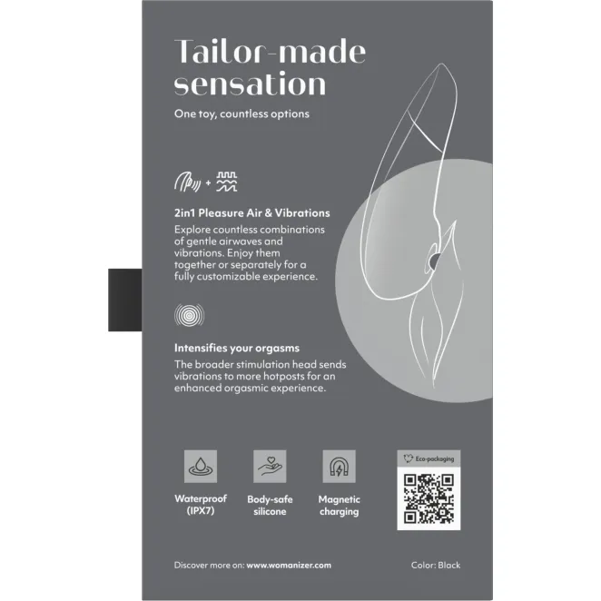Womanizer Enhance Pleasure Air Clitoral Vibrator Black