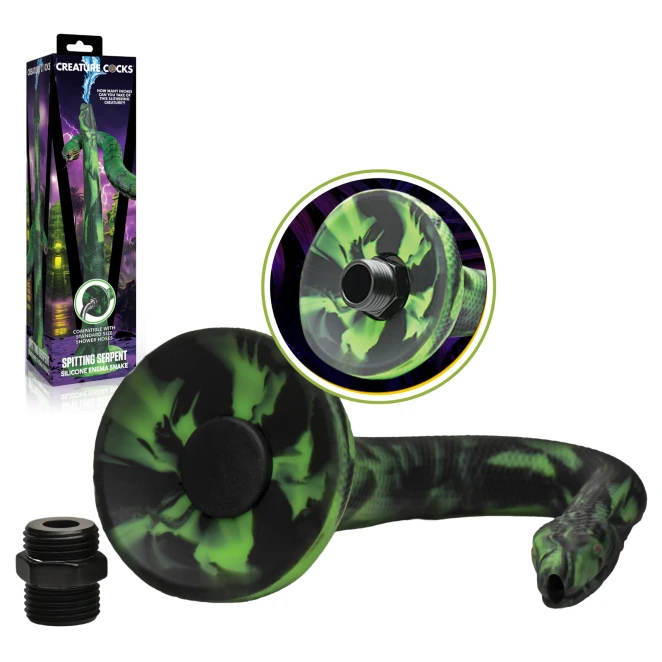 Creature Cocks Spitting Serpent Silicone Enema Snake