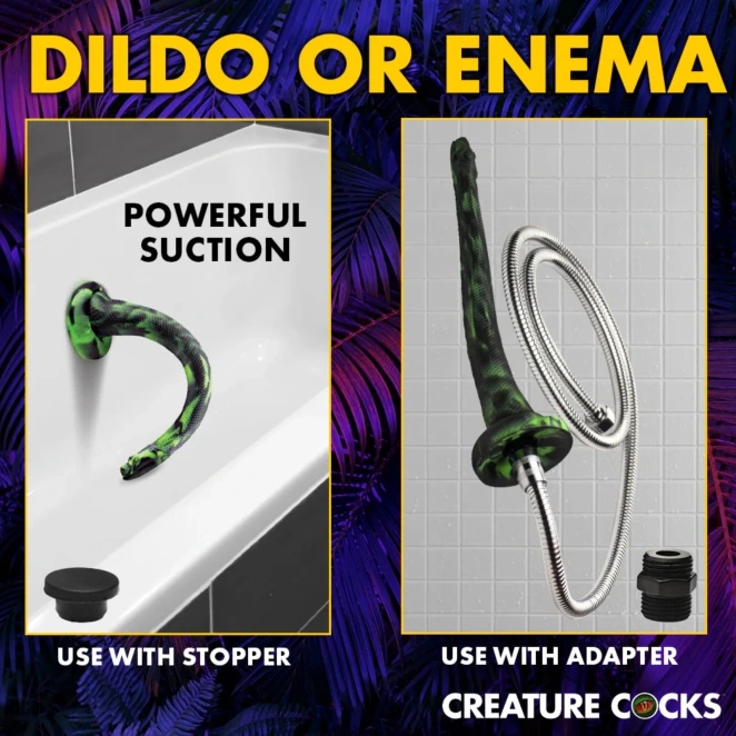 Creature Cocks Spitting Serpent Silicone Enema Snake