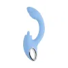 sapphire sky silicone dual tongue rabbit vibrator blue