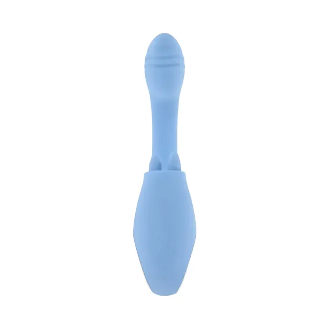 sapphire sky silicone dual tongue rabbit vibrator blue